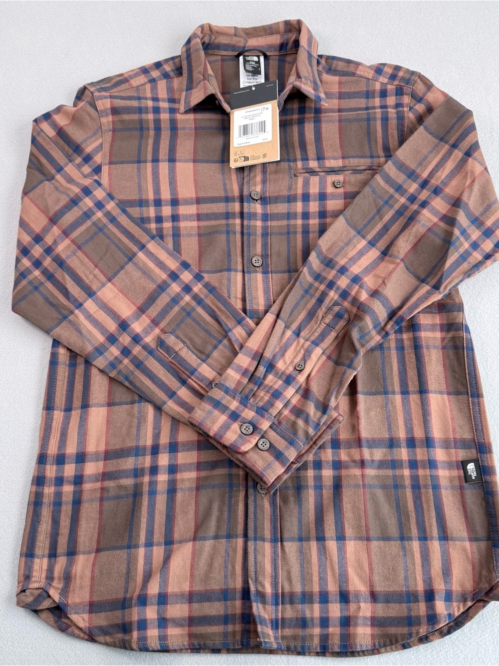 NWT North Face Junction Woven Flannel Shirt Smokey Brown Sz S